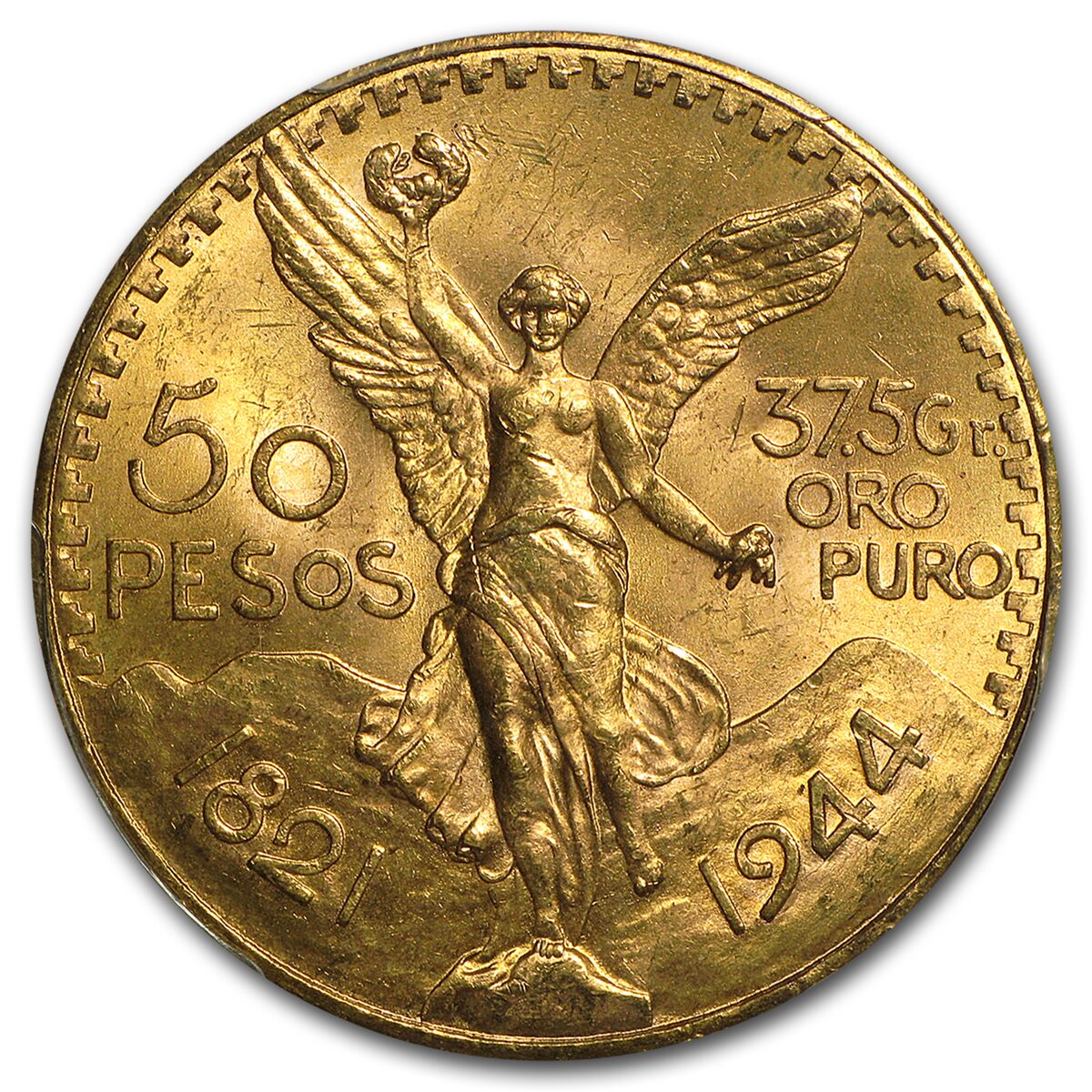 1944 Mexico Gold 50 Pesos MS-64 PCGS