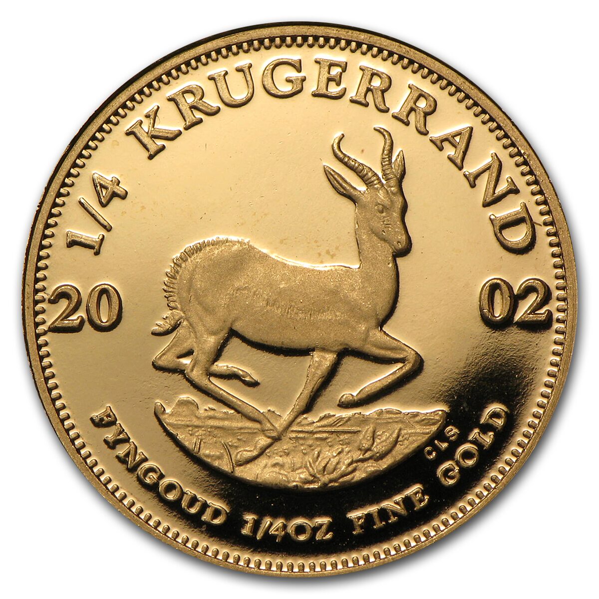 2002 South Africa 1/4 oz Proof Gold Krugerrand