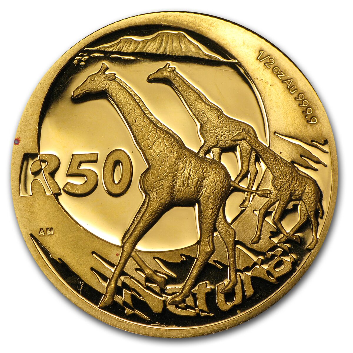 2006 South Africa 1/2 oz Proof Gold Natura Giraffe