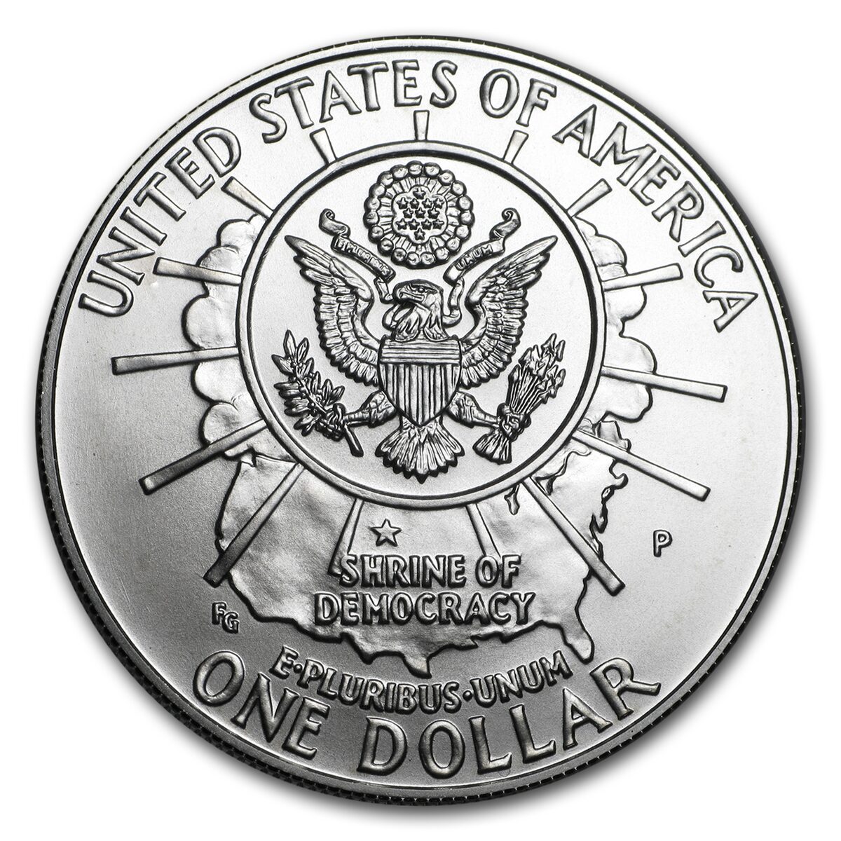 1991-P Mount Rushmore $1 Silver Commem BU (w/Box & COA)