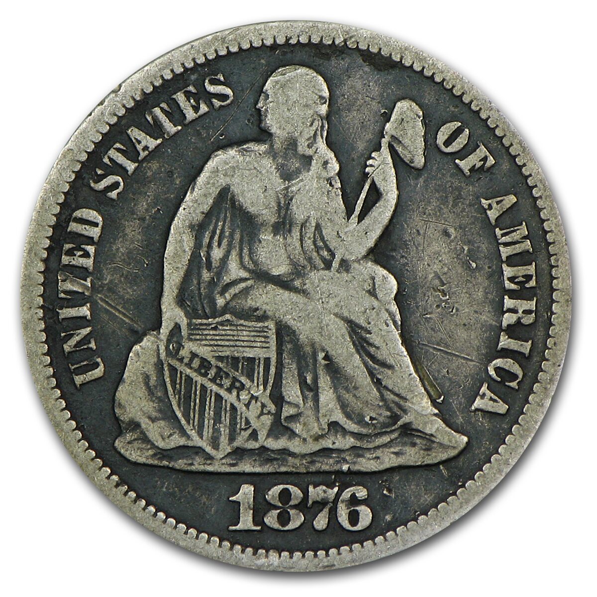 1876-S Liberty Seated Dime Fine