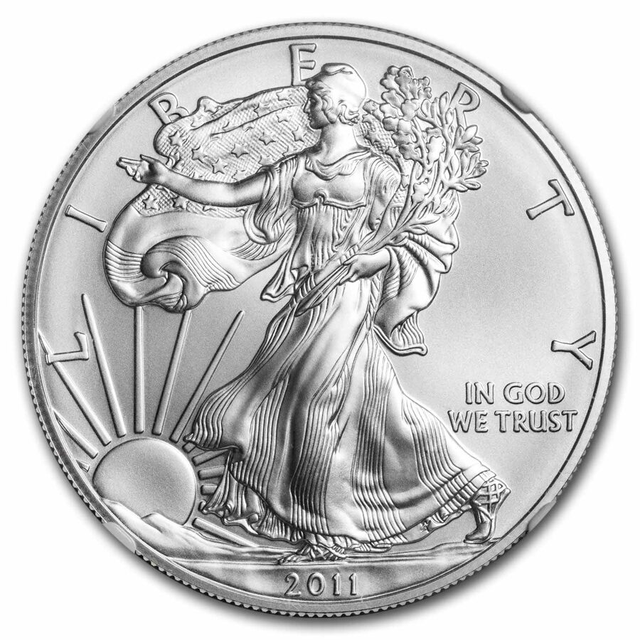 2011-S American Silver Eagle MS-70 NGC (ER, 25th Anniv)