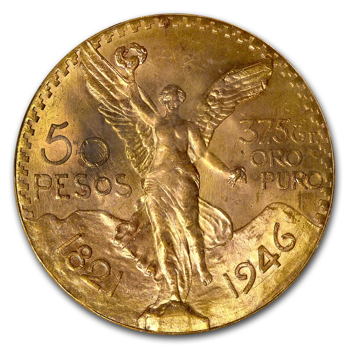 1946 Mexico Gold 50 Pesos MS-64 PCGS