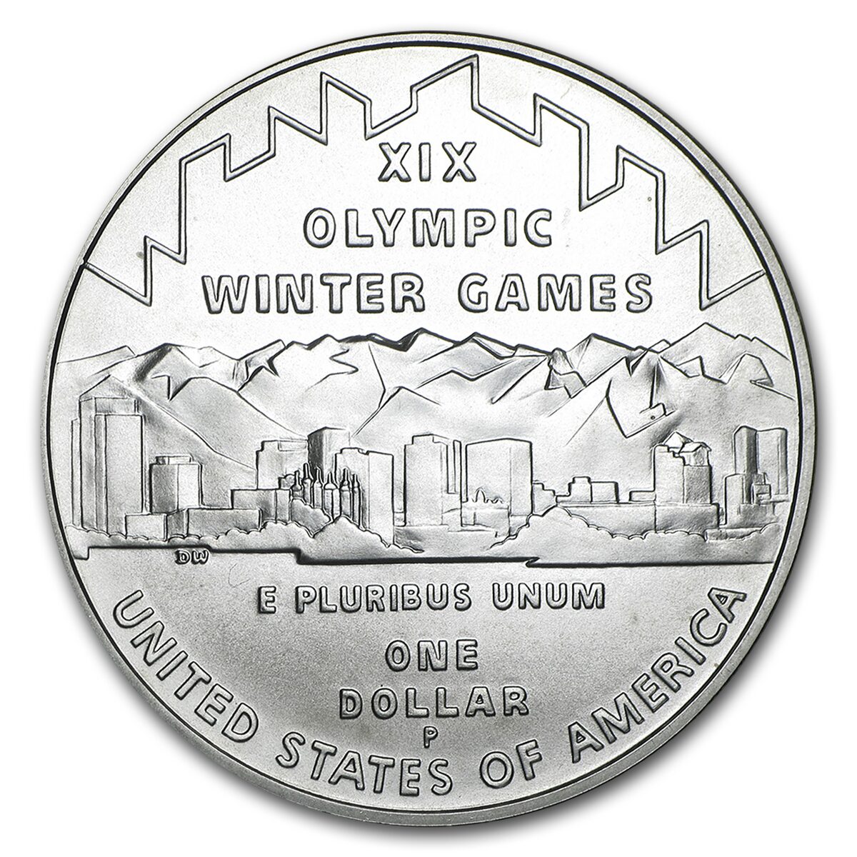 2002-P Olympic Winter Games $1 Silver Commem BU (w/Box & COA)