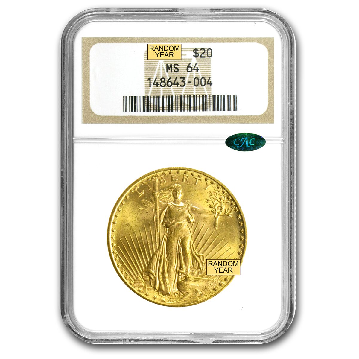 $20 St Gaudens Gold Double Eagle MS-64 PCGS/NGC (CAC)