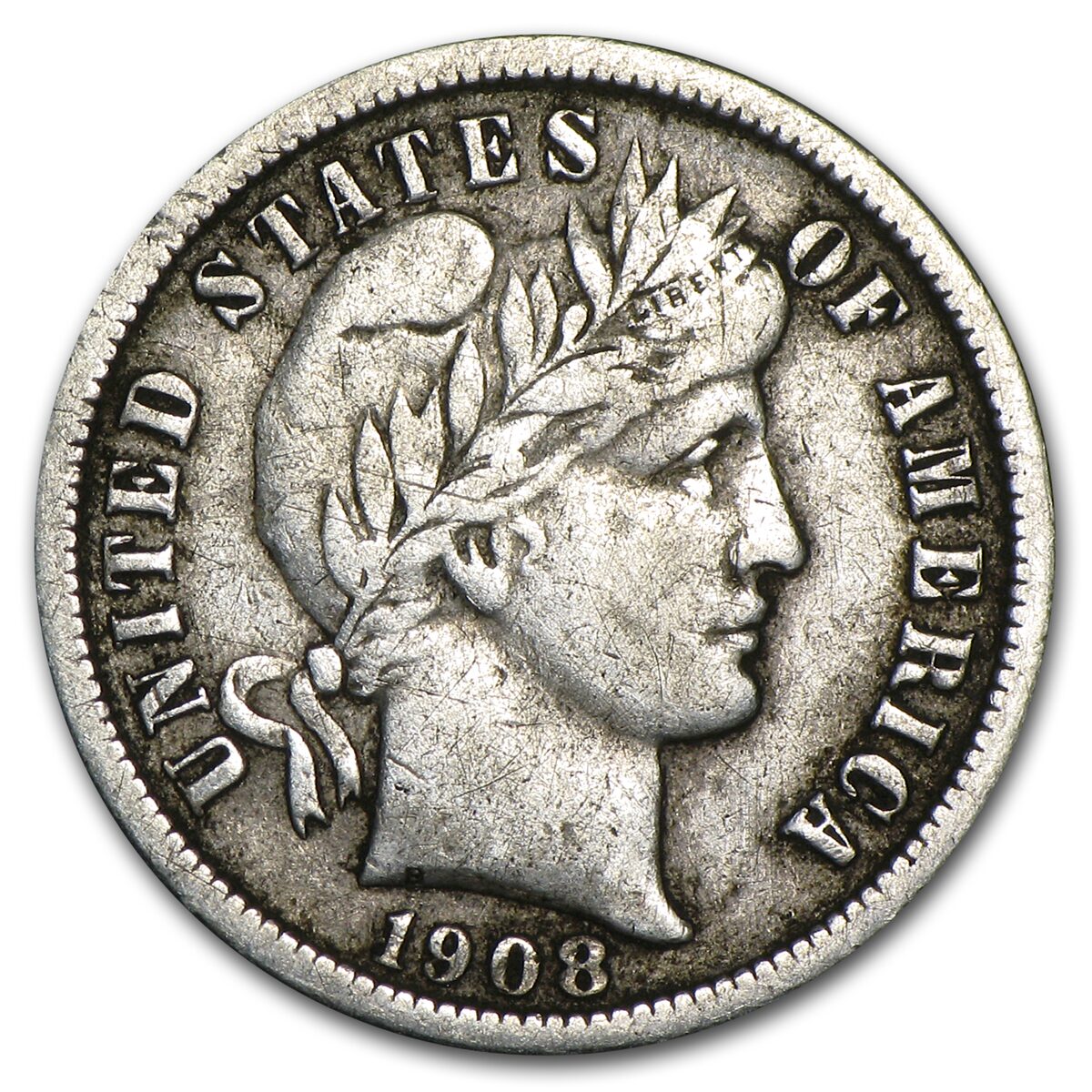 1908-O Barber Dime VF
