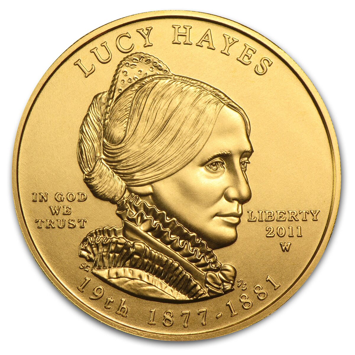2011-W 1/2 oz Gold Lucy Hayes BU (w/Box & COA)
