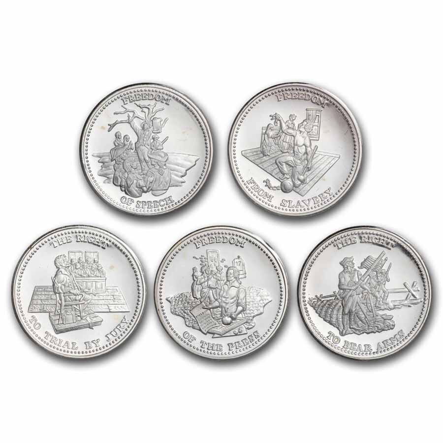 1 oz Silver Round - Johnson Matthey Freedom Series (Set of 10)