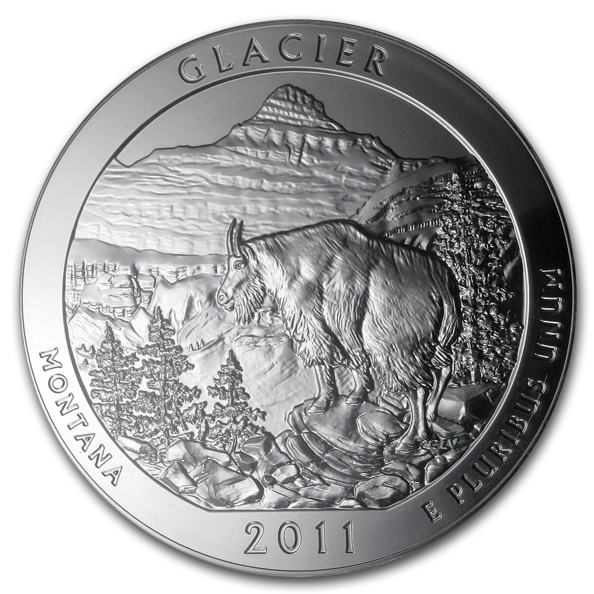 2011 5 oz Silver ATB Glacier MS-69 PL PCGS (FS, Edmund Moy)