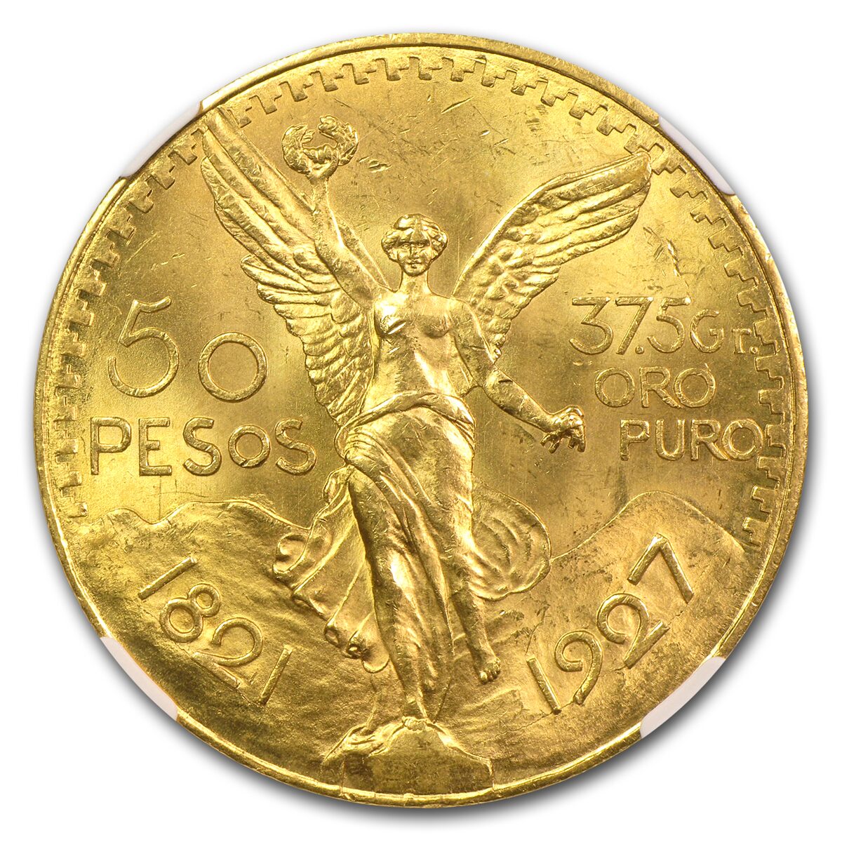 1927 Mexico Gold 50 Pesos MS-64 NGC