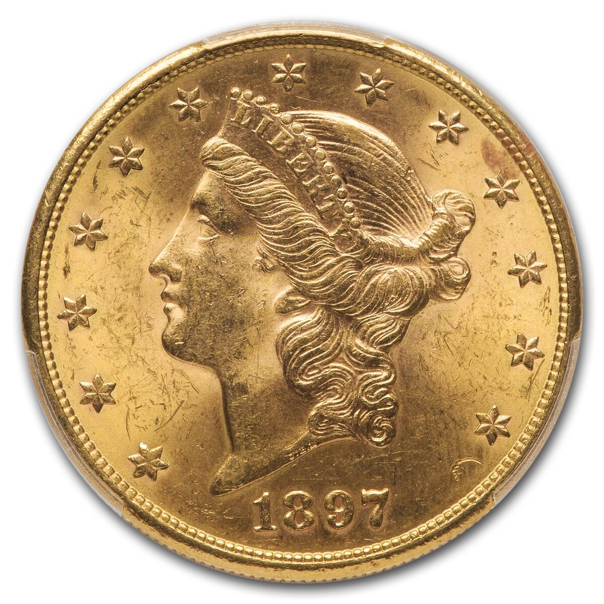 1897-S $20 Liberty Gold Double Eagle MS-63 PCGS
