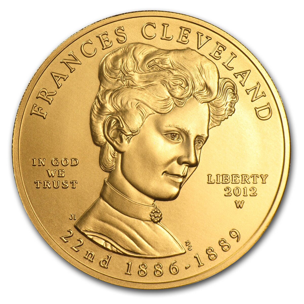 2012-W 1/2 oz Gold Frances Cleveland 1st Term BU (w/Box & COA)