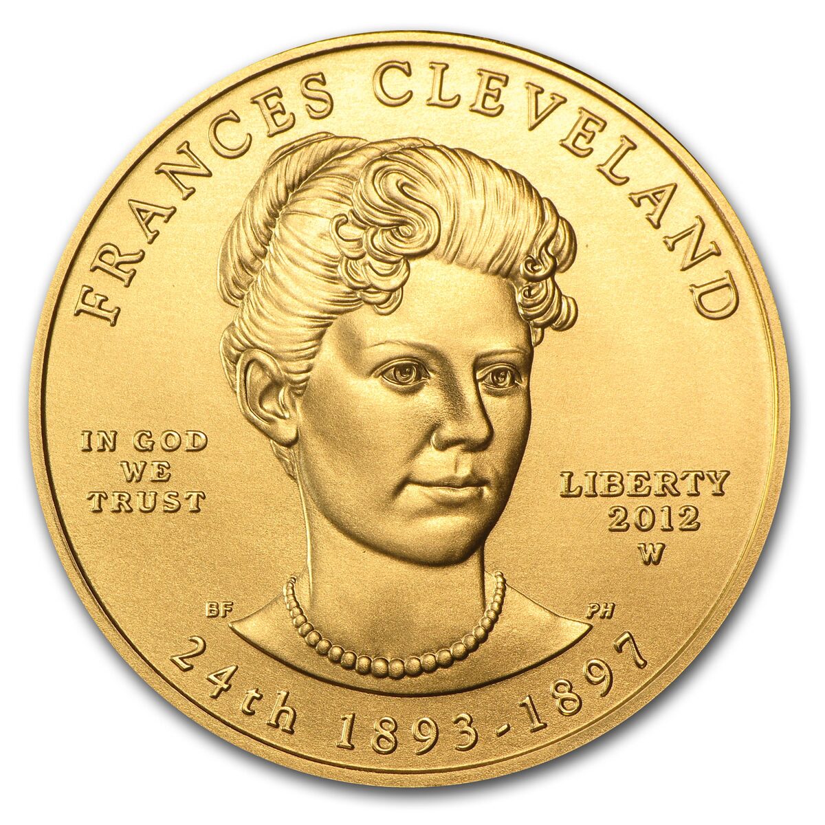 2012-W 1/2 oz Gold Frances Cleveland 2nd Term BU (w/Box & COA)