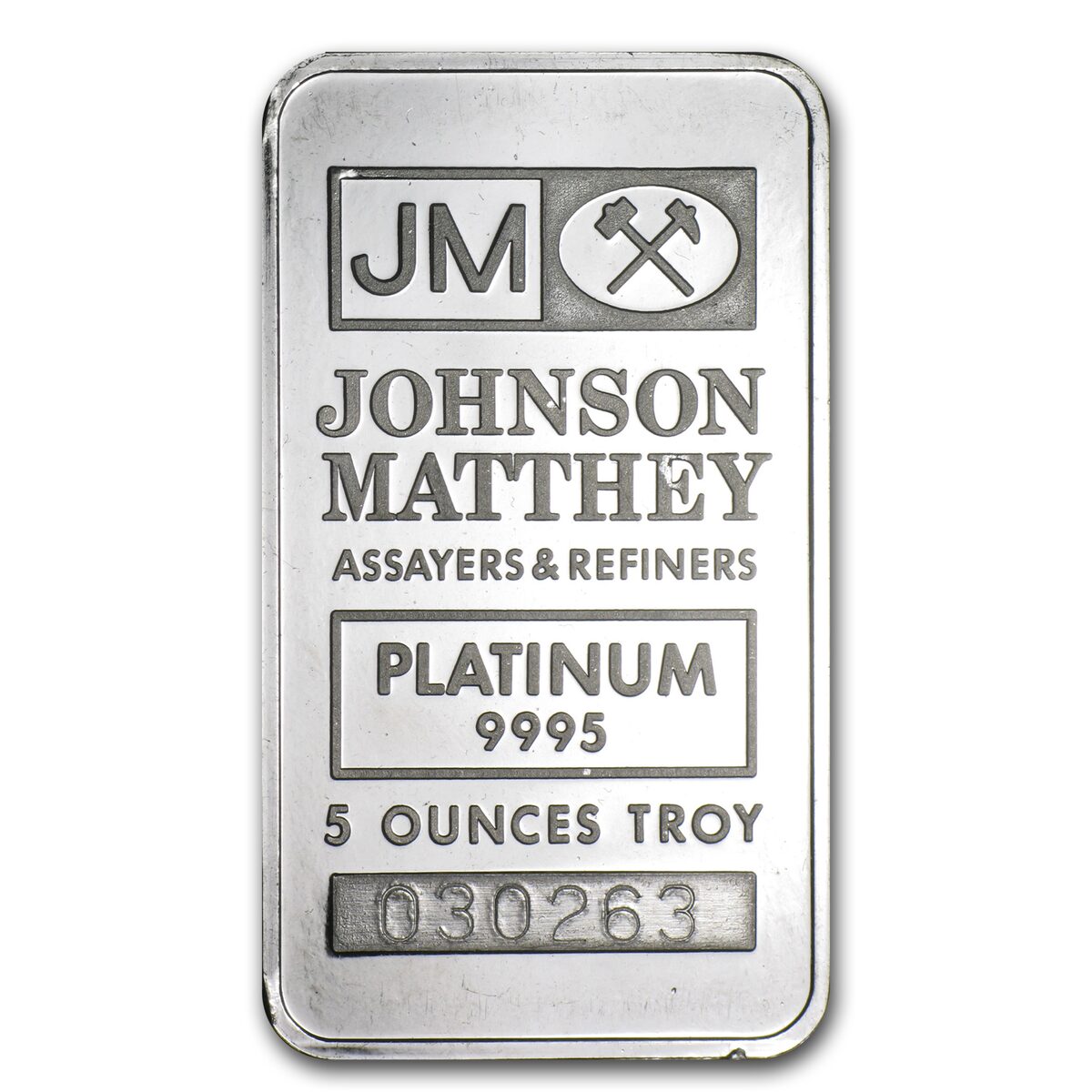 5 oz Platinum Bar - Johnson Matthey