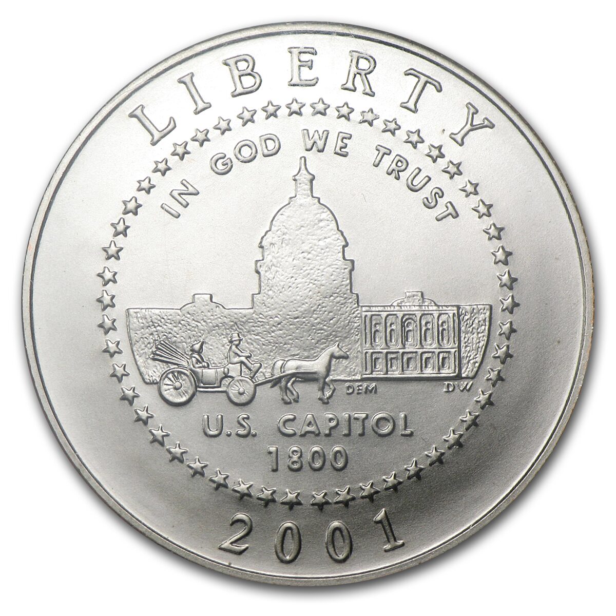 2001-P Capitol Visitor Center 1/2 Dollar Clad Commem MS-70 NGC