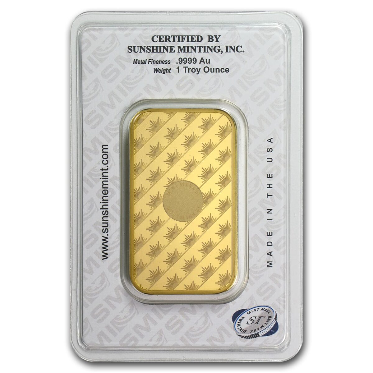1 oz Gold Bar - Sunshine New Design (In TEP Packaging)