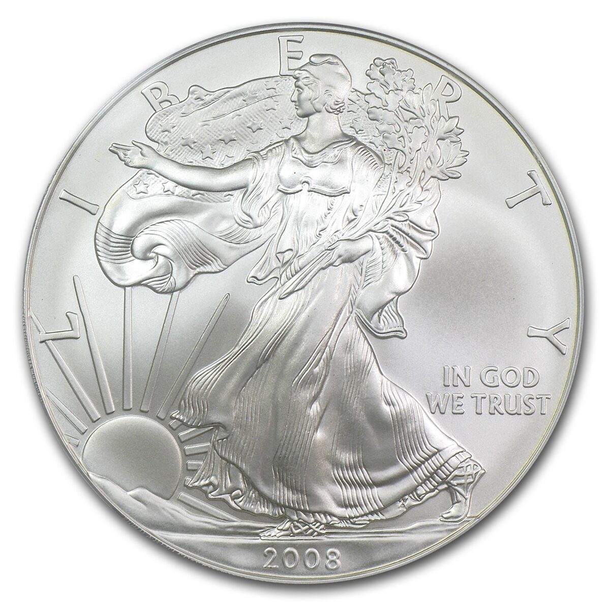 2008-W Burnished American Silver Eagle SP-70 PCGS (FS, Rev '07)