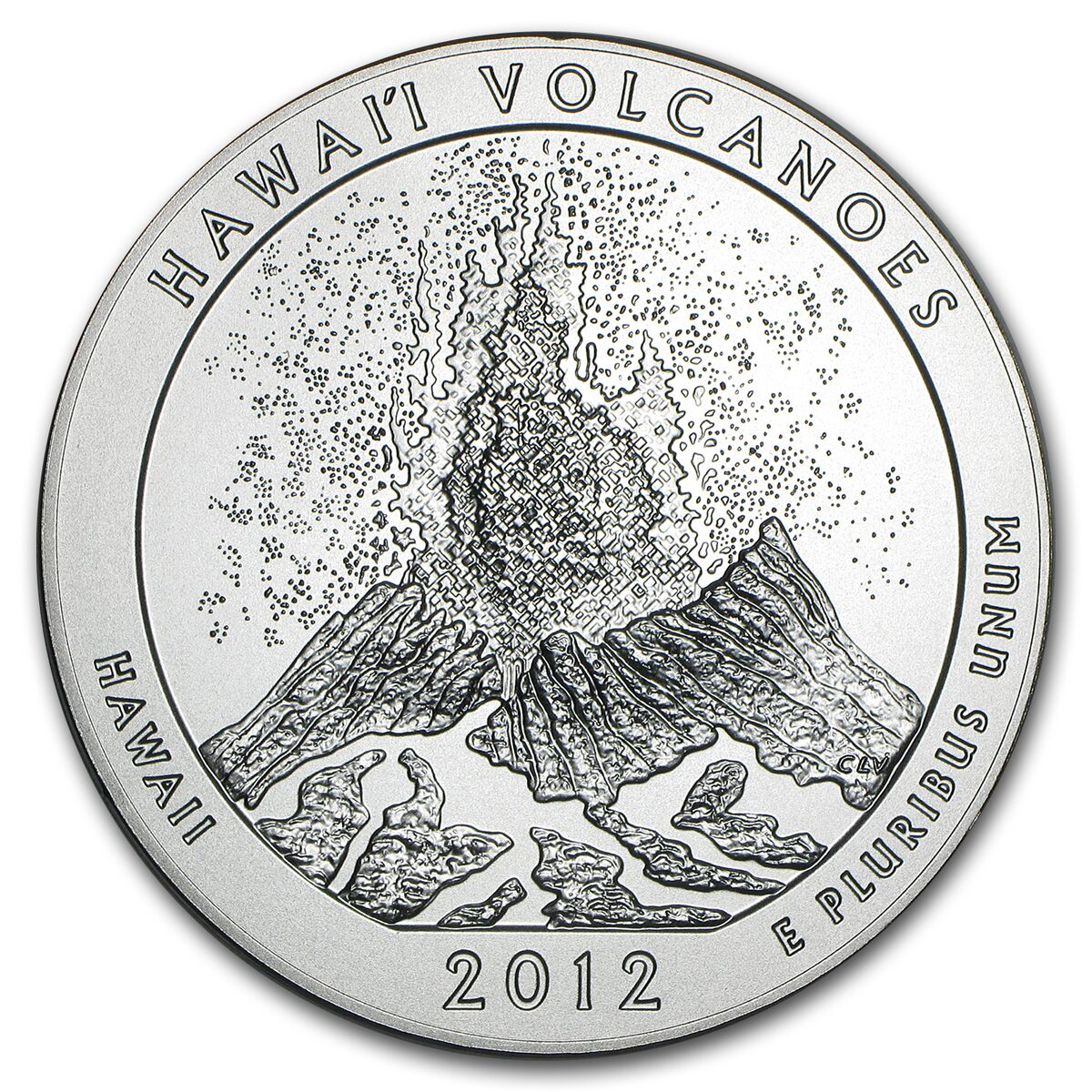 2012-P 5 oz Silver ATB Hawaii Volcanoes (w/Box & COA)