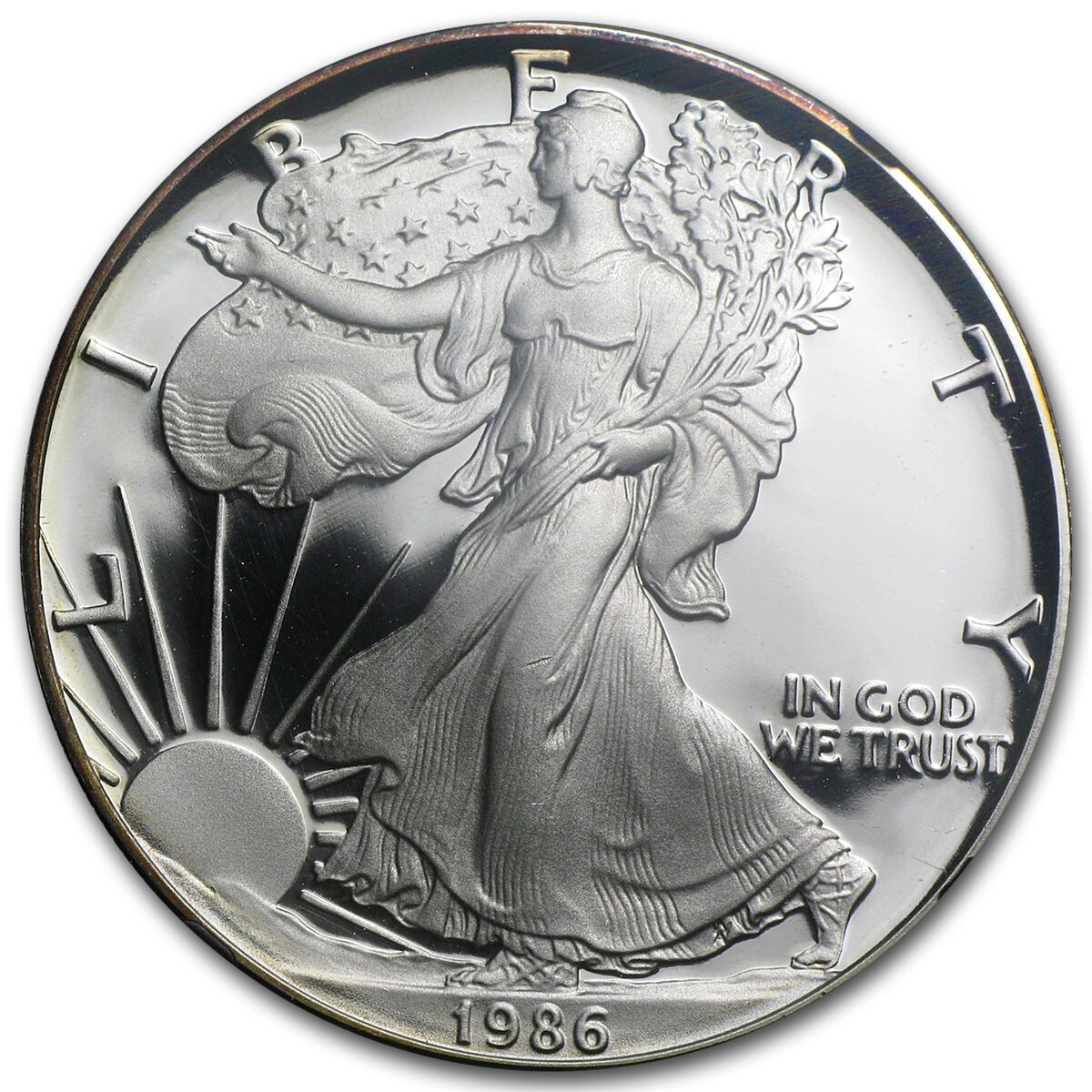1986-S Proof American Silver Eagle PF-69 NGC (Retro Black Insert)