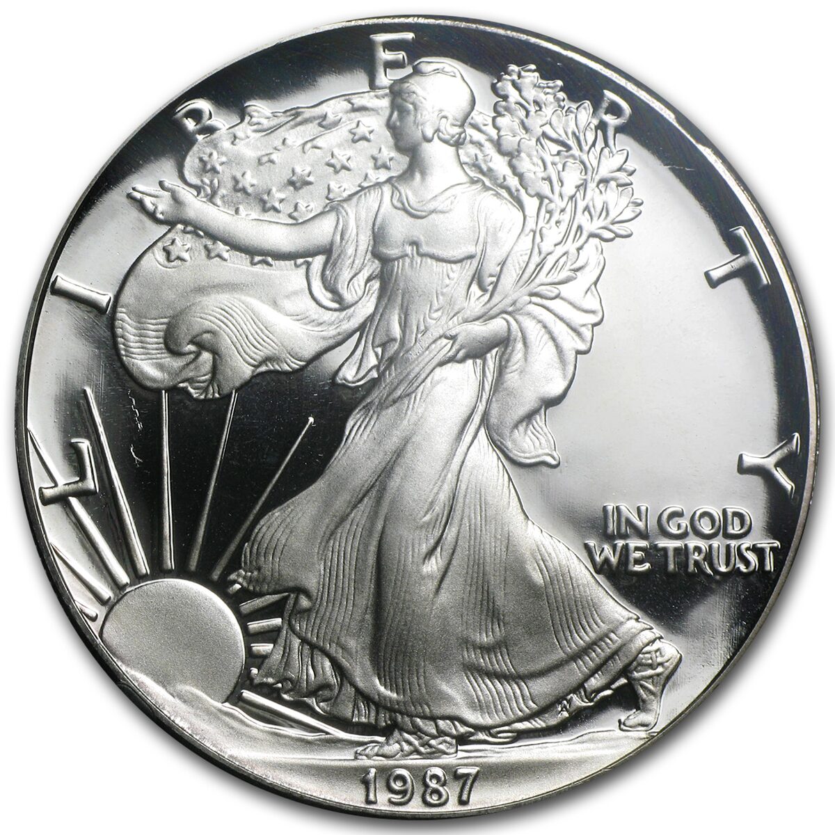1987-S Proof American Silver Eagle PF-69 NGC (Retro Black Insert)