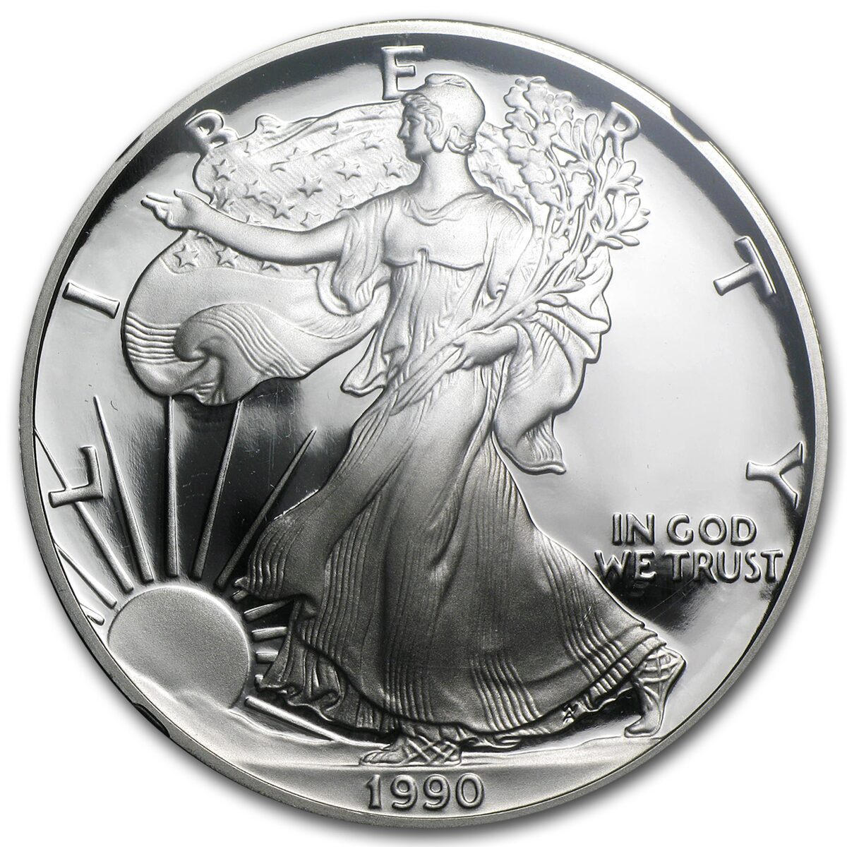 1990-S Proof American Silver Eagle PF-69 NGC (Retro Black Insert)
