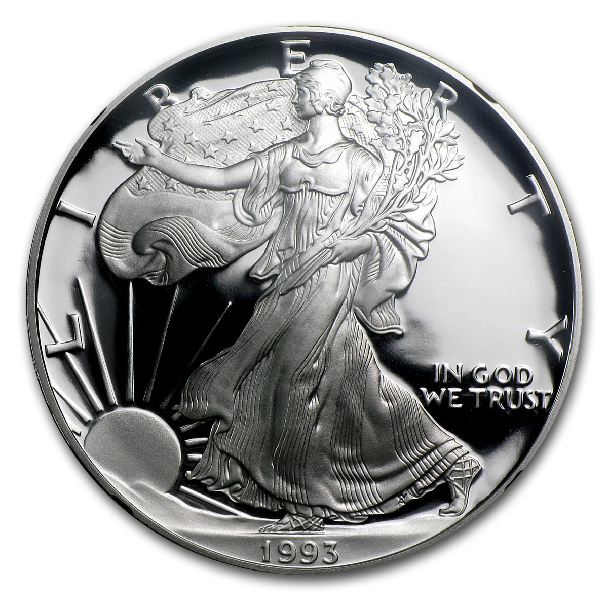 1993-P Proof American Silver Eagle PF-69 NGC (Retro Black Insert)
