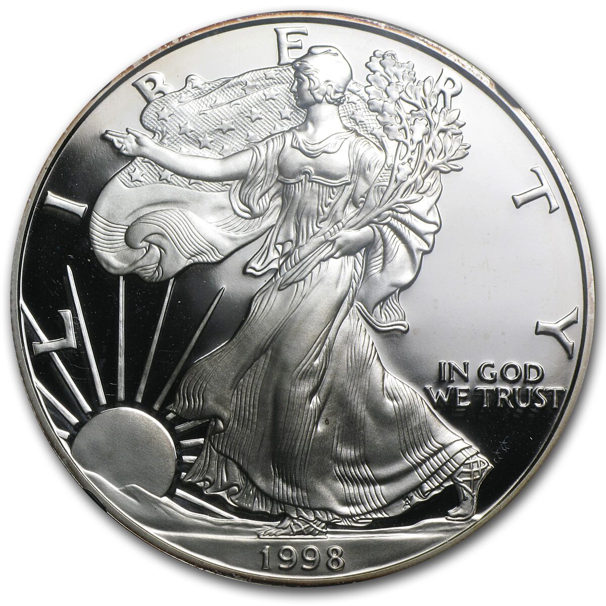 1998-P Proof American Silver Eagle PF-69 NGC (Retro Black Insert)