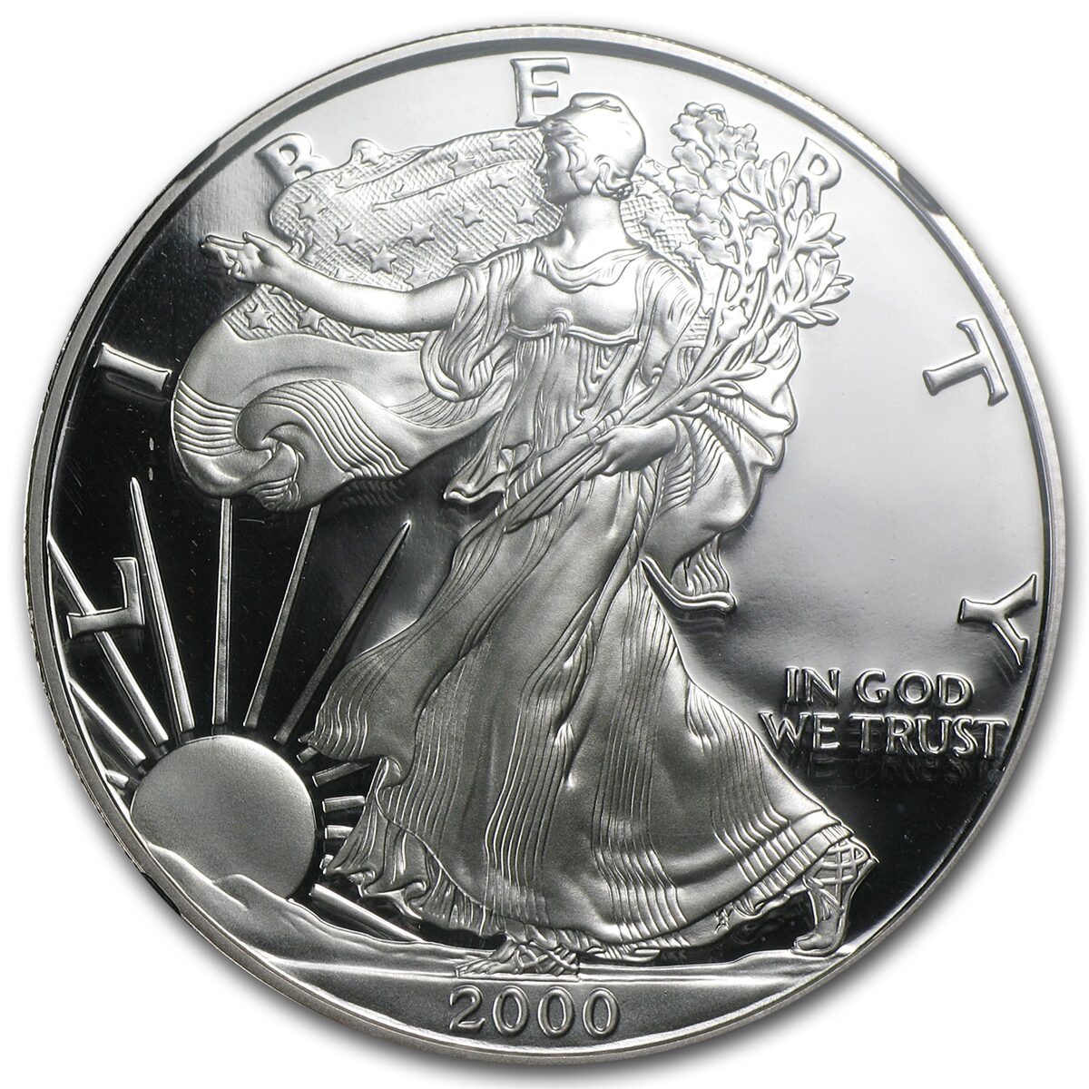 2000-P Proof American Silver Eagle PF-69 NGC (Retro Black Insert)