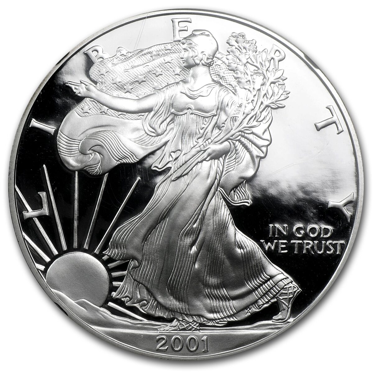 2001-W Proof American Silver Eagle PF-69 NGC (Retro Black Insert)