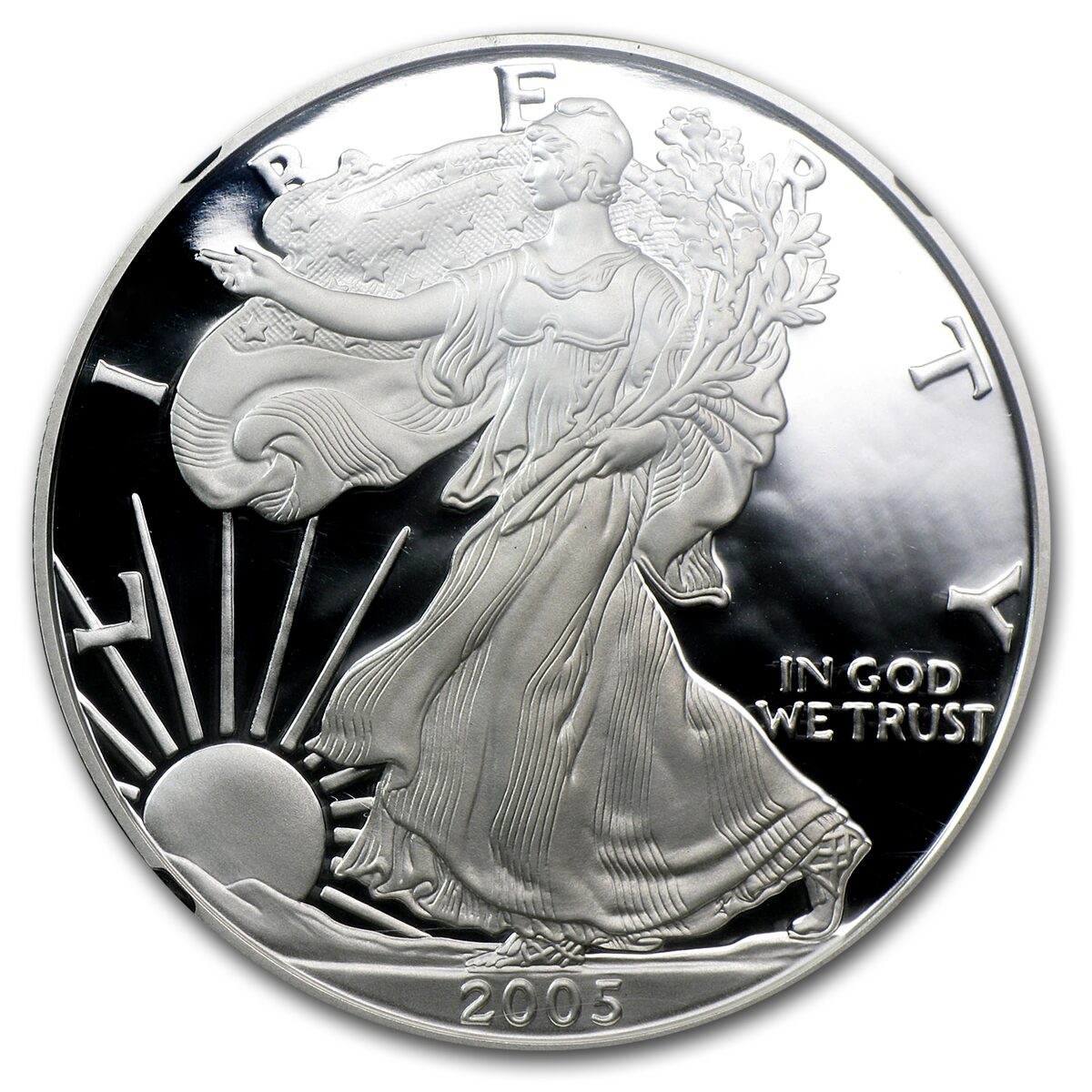 2005-W Proof American Silver Eagle PF-69 NGC (Retro Black Insert)