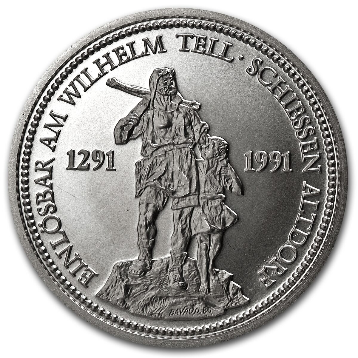 1987 Switzerland 1 oz Platinum Shooting Thaler