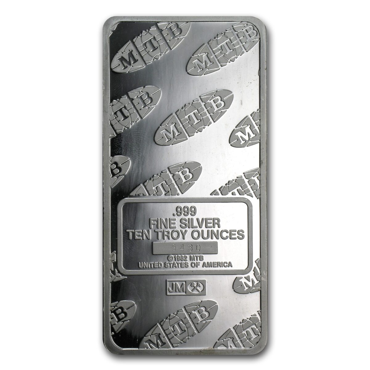 10 oz Silver Bar - Johnson Matthey (Statue of Liberty, MTB)