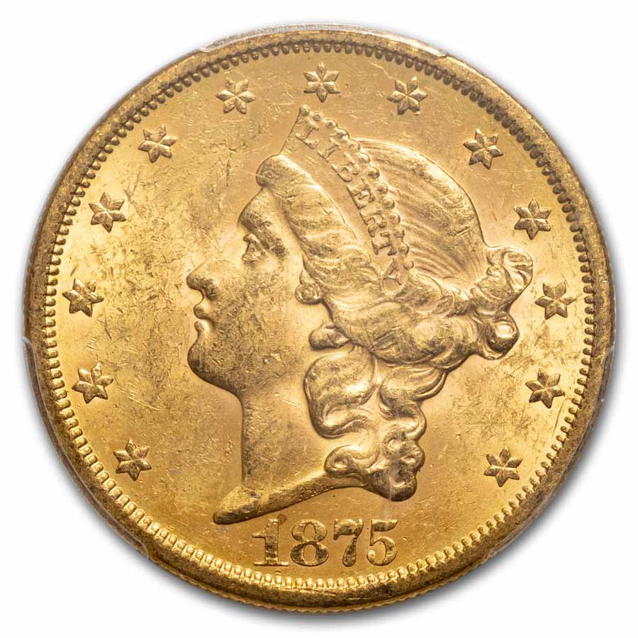 1875-S $20 Liberty Gold Double Eagle MS-61 PCGS