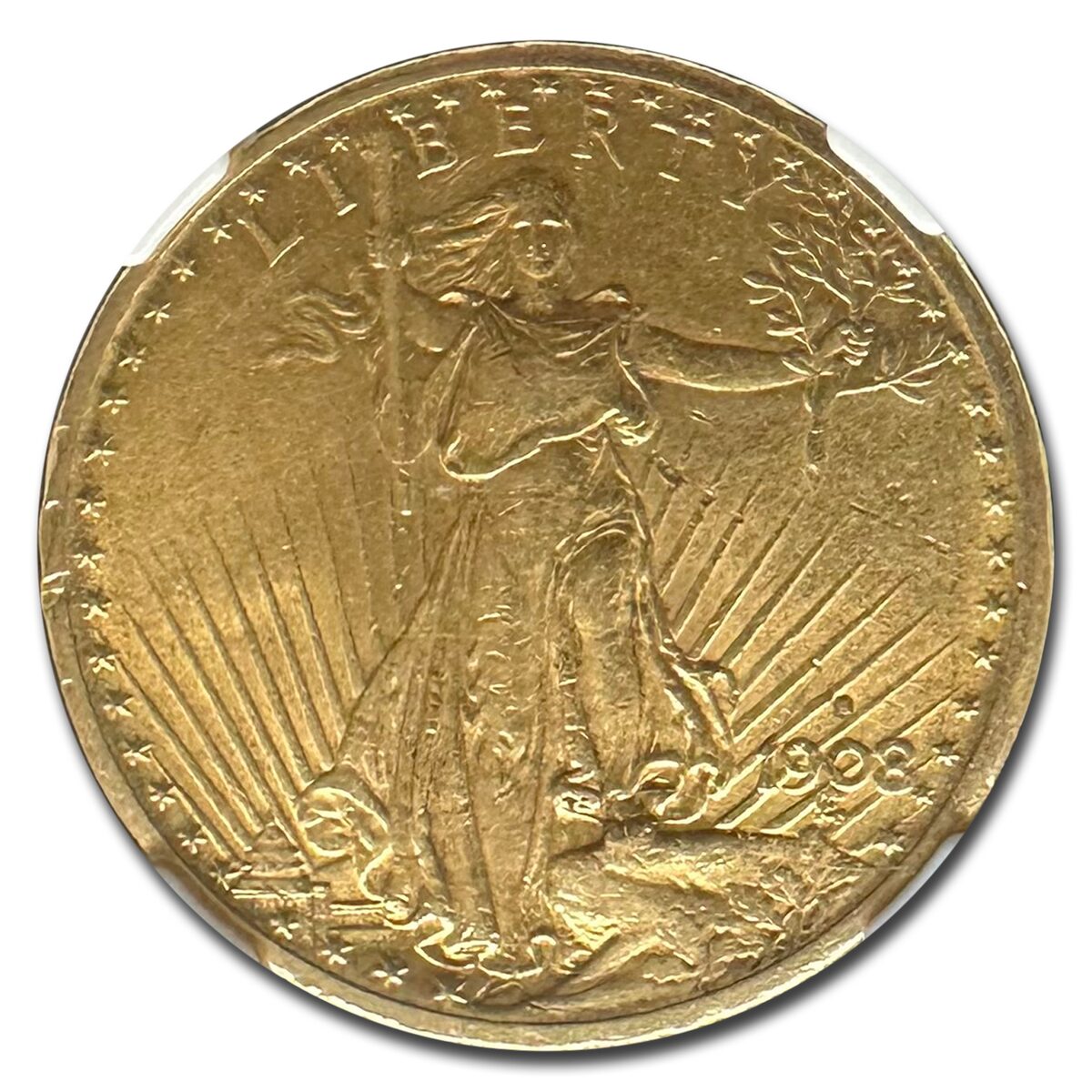 1908-S $20 St Gaudens Gold Double Eagle AU-53 NGC