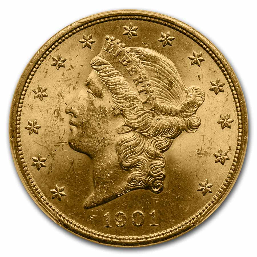1901 $20 Liberty Gold Double Eagle MS-63 PCGS