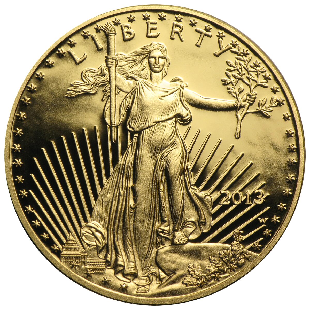 2013-W 1/10 oz Proof American Gold Eagle (w/Box & COA)