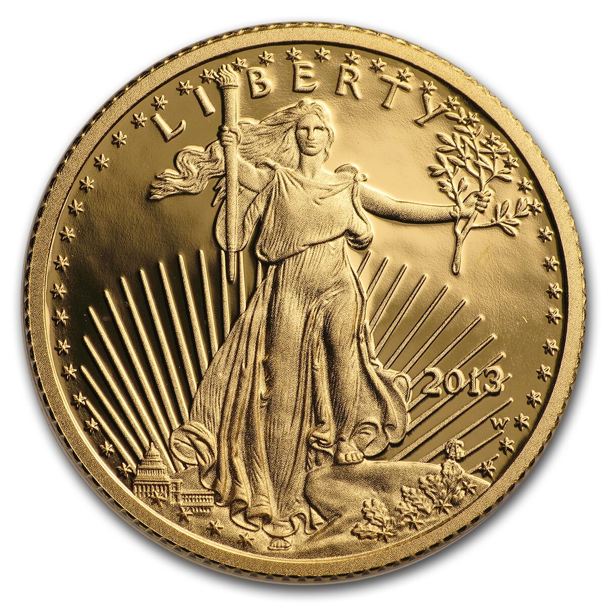 2013-W 1/4 oz Proof American Gold Eagle (w/Box & COA)
