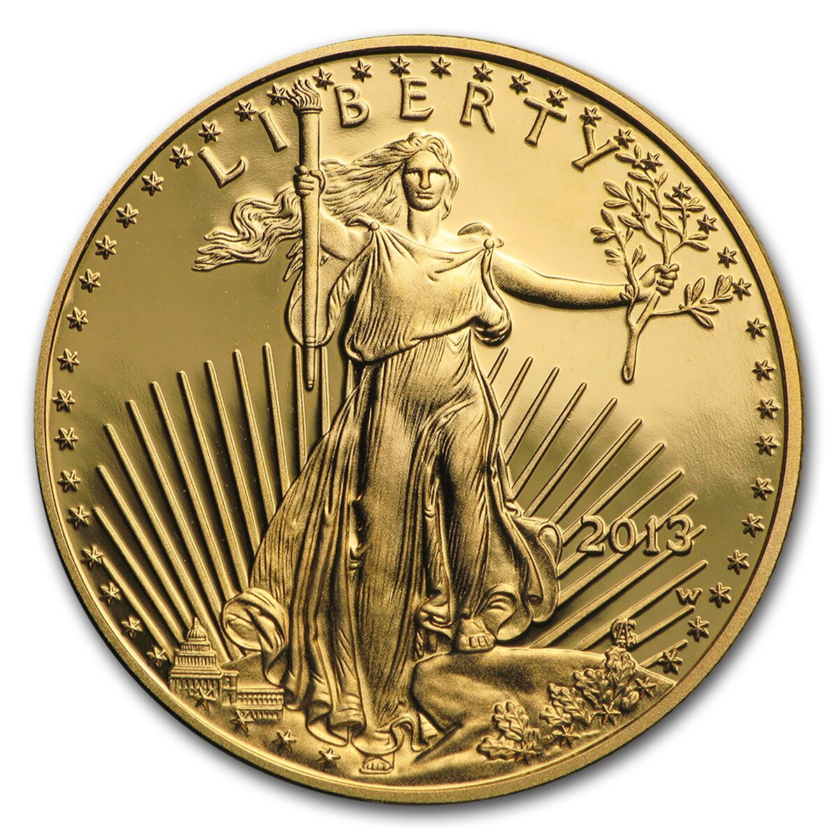 2013-W 1/2 oz Proof American Gold Eagle (w/Box & COA)