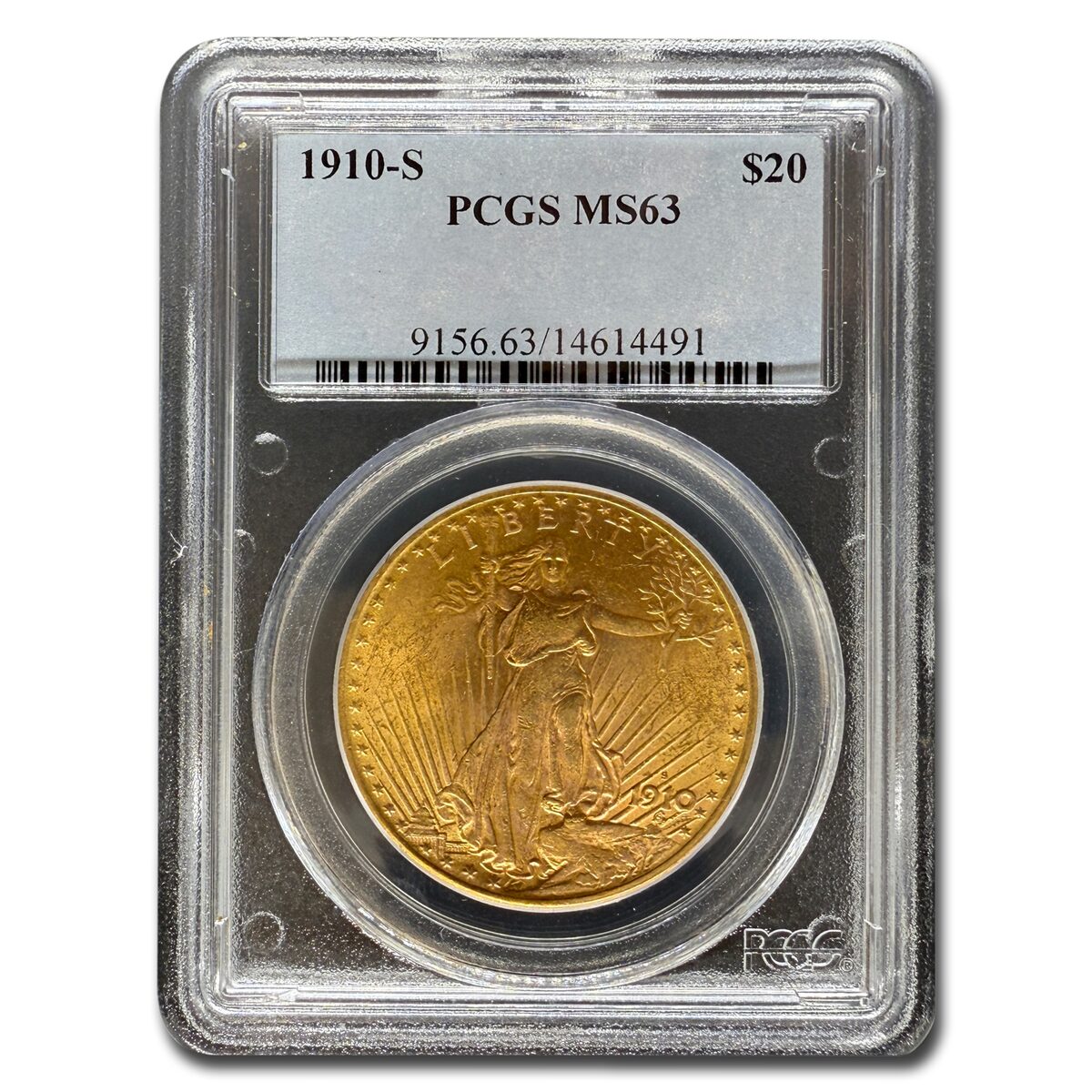 1910-S $20 St Gaudens Gold Double Eagle MS-63 PCGS