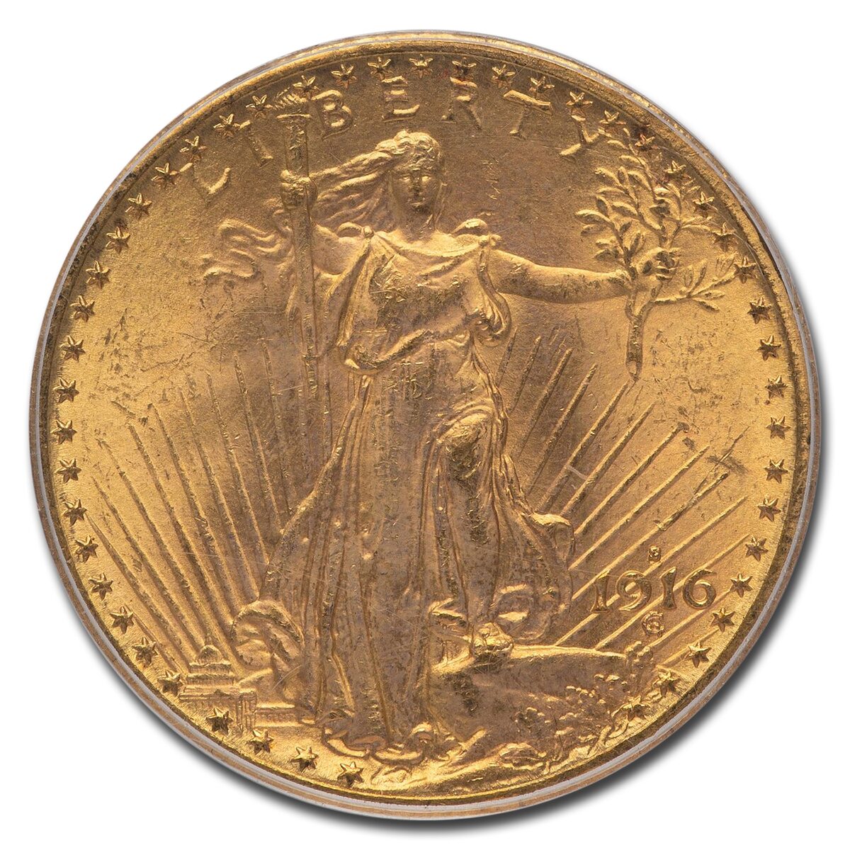 1916-S $20 St Gaudens Gold Double Eagle MS-63 PCGS