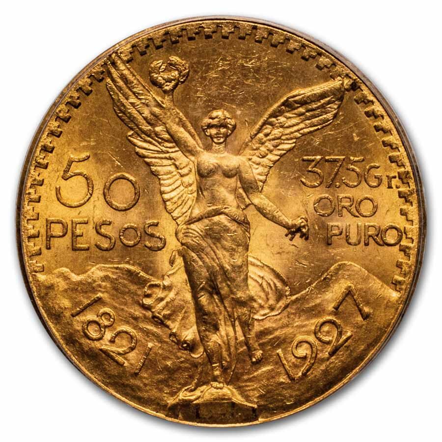 1927 Mexico Gold 50 Pesos MS-64 PCGS