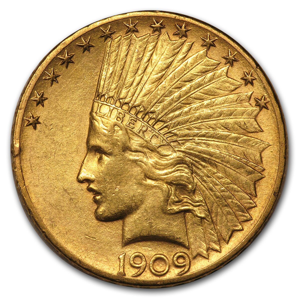 1909-S $10 Indian Gold Eagle AU