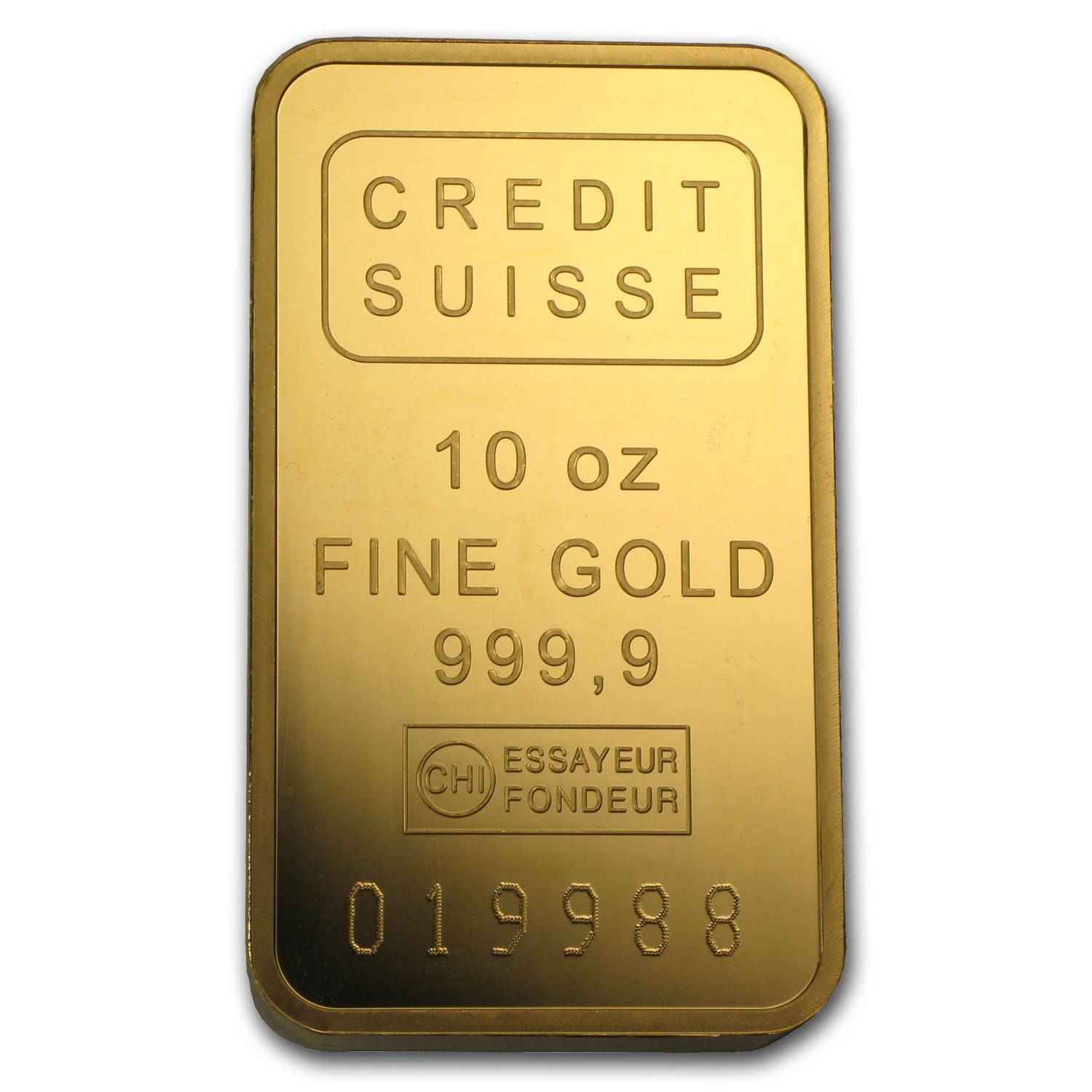 10 oz Gold Bar - Credit Suisse (w/Assay)