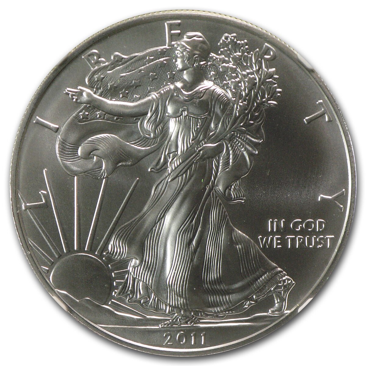 2011 (S) American Silver Eagle MS-70 NGC (ER, Golden Gate)