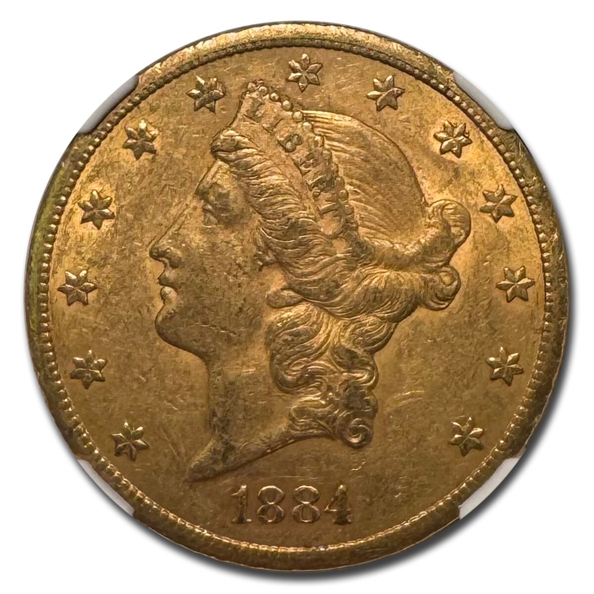 1884-CC $20 Liberty Gold Double Eagle AU-53 NGC