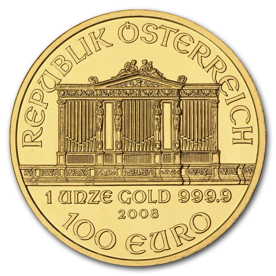 2008 Austria 1 oz Gold Philharmonic BU