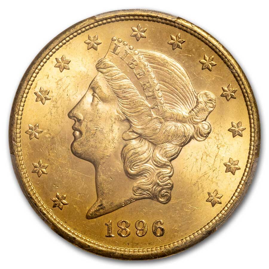 1896-S $20 Liberty Gold Double Eagle MS-63 PCGS