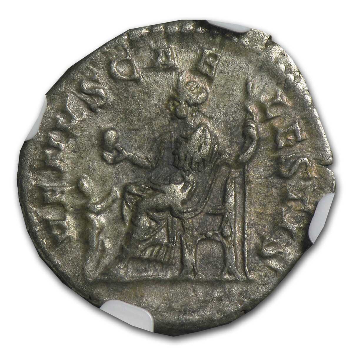 Roman Silver Denarius Julia Soaemias (218-222 AD) XF NGC