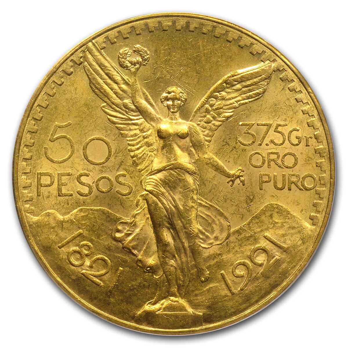 1921 Mexico Gold 50 Pesos MS-63 PCGS