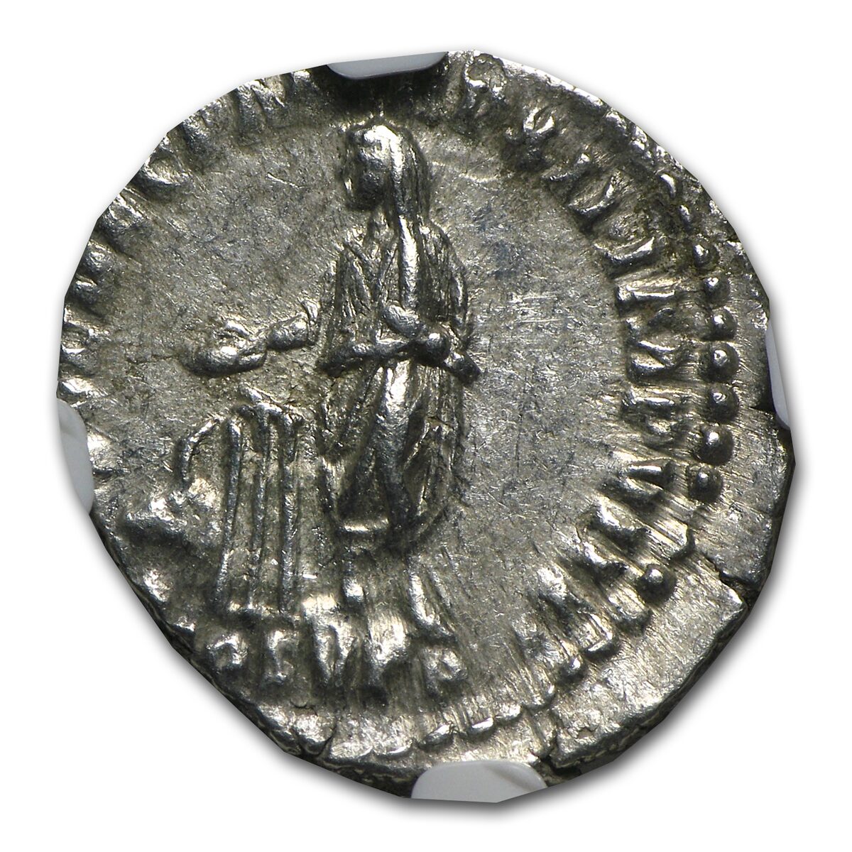 Roman AR Denarius Emperor Commodus (177-192 AD) Ch-XF NGC